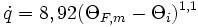 \dot q = 8,92(\Theta_{F,m} - \Theta_{i})^{1,1}