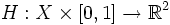 H: X \times [ 0, 1] \to \mathbb R^2