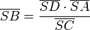 \overline{SB}=\frac{\overline{SD} \cdot \overline{SA}}{\overline{SC}}