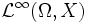 \mathcal{L}^\infty (\Omega,X)