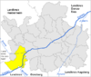 Lage der Stadt Gundelfingen im Landkreis Dillingen an der Donau