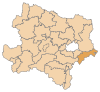 Lage des politischen Bezirks Bruck an der Leitha