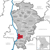 Lage der Gemeinde Kissing im Landkreis Aichach-Friedberg
