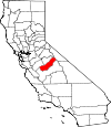 State map highlighting Madera County