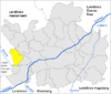 Lage der Gemeinde Medlingen im Landkreis Dillingen an der Donau
