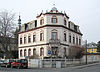 Villa Lindeberg, links im Hintergrund der Turm der Lutherkirche. Nach links geht es zur Villa Shatterhand