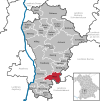 Lage der Gemeinde Ried im Landkreis Aichach-Friedberg