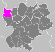 Lage des Arrondissement Roanne im Département Loire