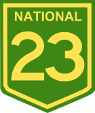 Straßenschild „National Highway 23“