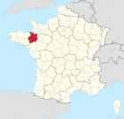 Lage des Departements Ille-et-Vilaine in Frankreich