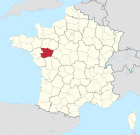 Lage des Departements Maine-et-Loire in Frankreich