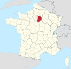 Lage des Departements Seine-et-Marne in Frankreich