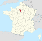 Lage des Departements Yvelines in Frankreich