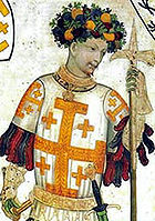 Gottfried von Bouillon auf einem Fresko in der Burg Manta