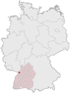Lage der kreisfreien Stadt Karlsruhe in Deutschland