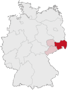 Lage des Regierungsbezirks Dresden in Deutschland