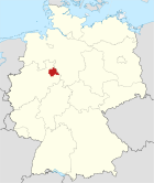 Deutschlandkarte, Position des Kreises Lippe hervorgehoben