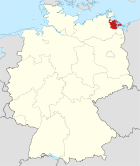 Deutschlandkarte, Position des Landkreises Ostvorpommern hervorgehoben