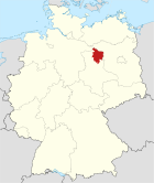 Deutschlandkarte, Position des Landkreises Stendal hervorgehoben