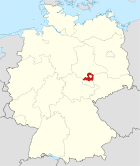 Deutschlandkarte, Position des Saalekreises hervorgehoben