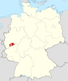 Deutschlandkarte, Position des Rhein-Sieg-Kreises hervorgehoben