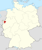 Deutschlandkarte, Position des Kreises Wesel hervorgehoben