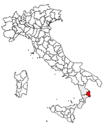 Lage der Provinz Crotone innerhalb Italiens