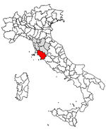 Lage der Provinz Grosseto innerhalb Italiens