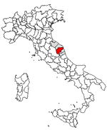 Lage der Provinz Macerata innerhalb Italiens