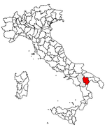Lage der Provinz Matera innerhalb Italiens