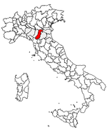 Lage der Provinz Modena innerhalb Italiens