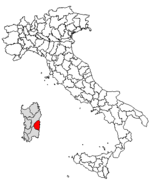 Lage der Provinz Ogliastra innerhalb Italiens