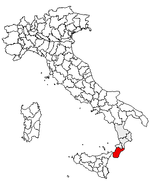 Lage der Provinz Reggio Calabria innerhalb Italiens
