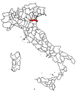 Lage der Provinz Rovigo innerhalb Italiens