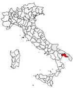 Lage der Provinz Tarent innerhalb Italiens