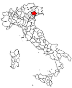 Lage der Provinz Treviso innerhalb Italiens