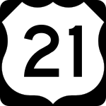 Straßenschild des U.S. Highways 21