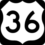Straßenschild des U.S. Highways 36