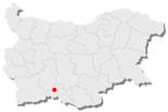 Karte von Bulgarien, Position von Dewin hervorgehoben