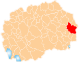 Karte von Mazedonien, Position von Општина БеровоGemeinde Berovo hervorgehoben