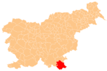 Karte von Slowenien, Position von Črnomelj hervorgehoben