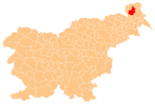 Karte von Slowenien, Position von Puconci hervorgehoben