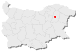 Karte von Bulgarien, Position von Schumen hervorgehoben