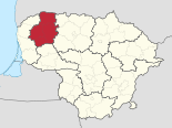 Karte Litauens – Bezirk Telšiai hervorgehoben