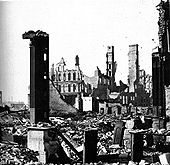 Nach dem großen Stadtbrand in Chicago 1871, Ecke Dearborn und Monroe Street