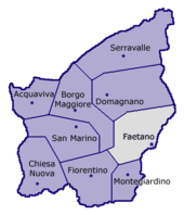 Lage der Gemeinde innerhalb San Marinos