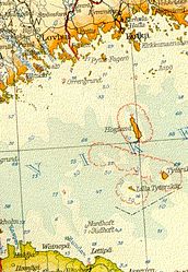 Lage im Finnischen Meerbusen 20 km südöstlich G(H)ogland