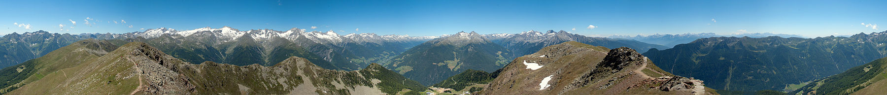 360° Panorama vom Speikboden-Gipfel (2.517m), Wandergebiet Speikboden