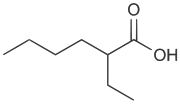 Strukturformel von 2-Ethylhexansäure