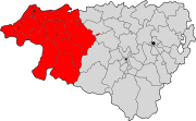 Lage des Arrondissement Bayonne im Département Pyrénées-Atlantiques